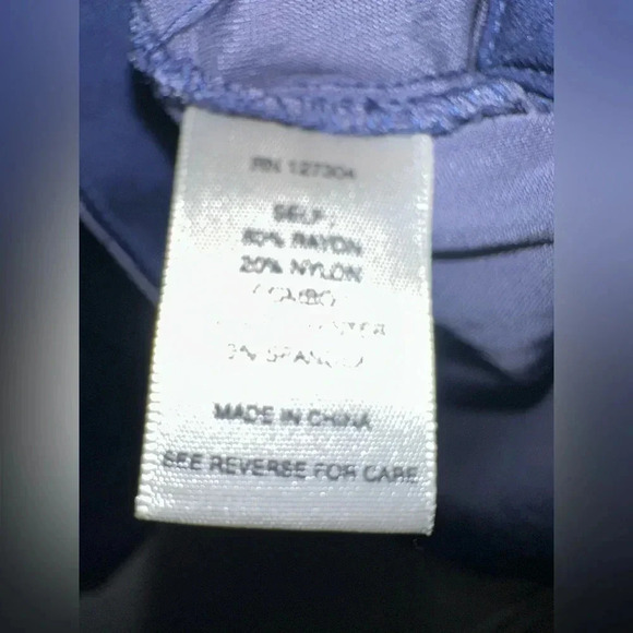 NWT John Mark Navy VELVET Wire Collar Button-Front M GORGEOUS 3/4 Sleeve - Picture 7 of 9